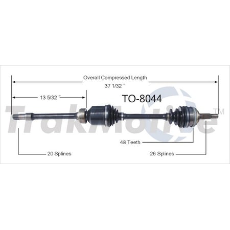 Surtrack Axle Cv Axle Shaft, To-8044 TO-8044